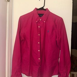 Ralph Lauren Women's Vibrant Pink Button Down Shirt